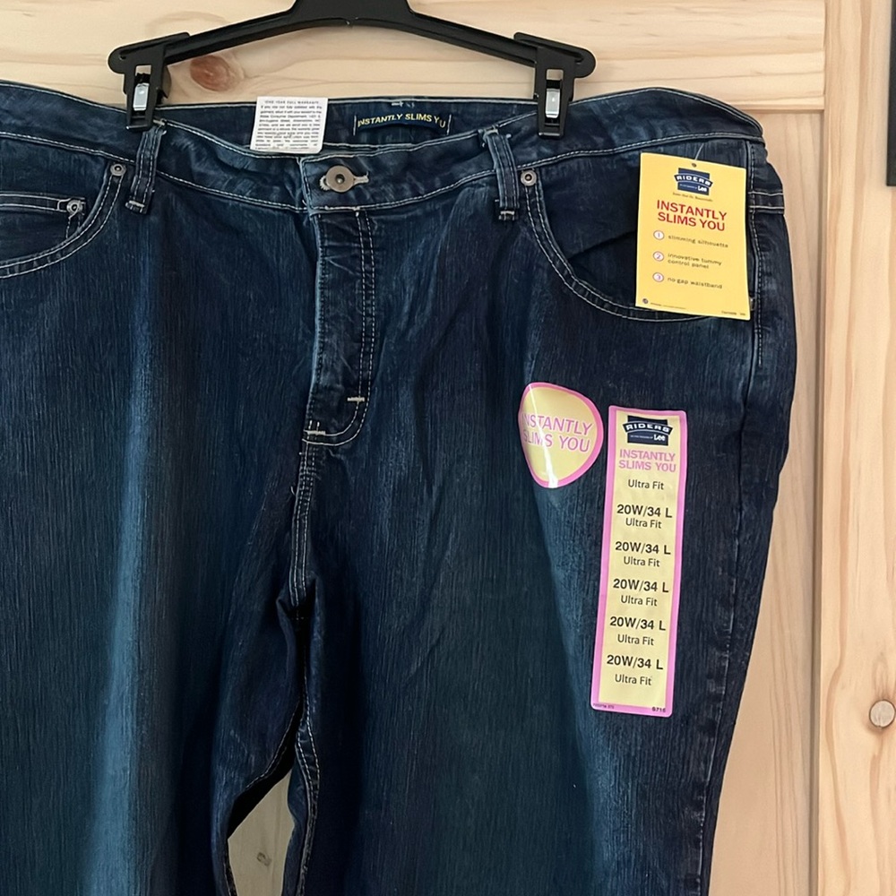 Riders Lee plus 20w34L instant slim stretch bootcut jeans - midnight blue (H)